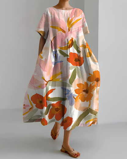 Solara | Vestido con estampado floral artístico