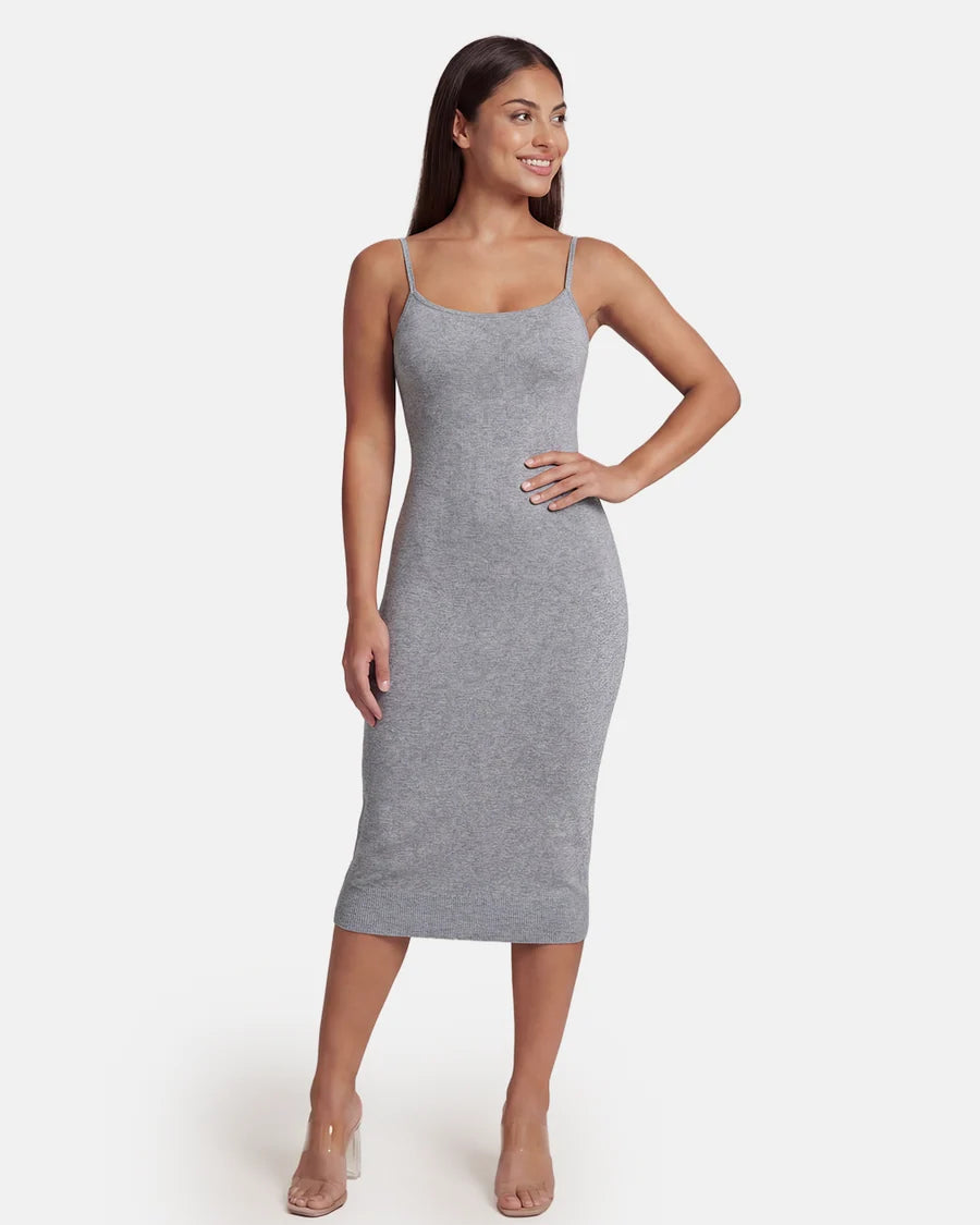 Vestido esculpido midi - sin costuras con escote en V