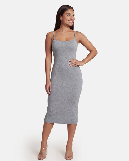 Vestido esculpido midi - sin costuras con escote en V
