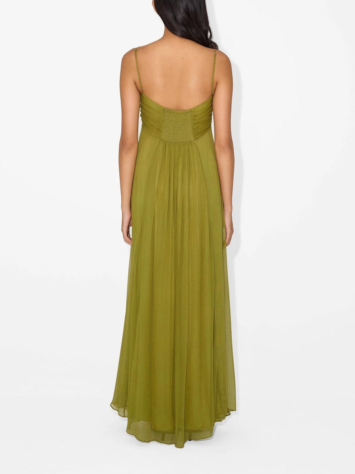 Isabela | Vestido maxi fluido con escote fruncido
