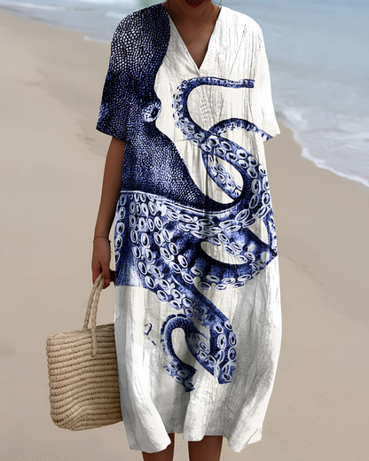 Olivia | Vestido multicolor con diseño patchwork moderno