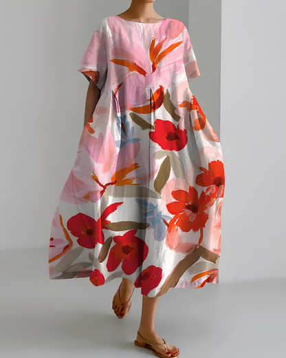 Solara | Vestido con estampado floral artístico