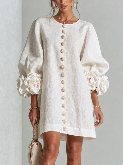 Rosali | Vestido con Rosas en los Puños