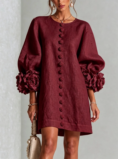 Rosali | Vestido con Rosas en los Puños