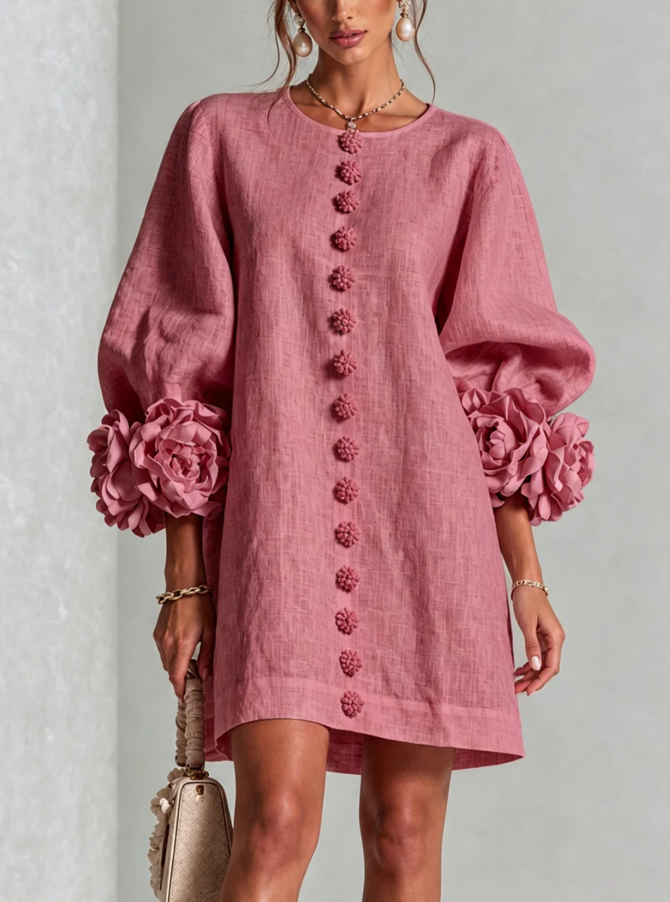 Rosali | Vestido con Rosas en los Puños