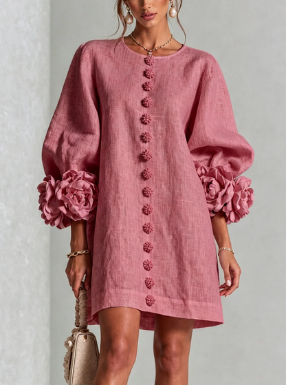Rosali | Vestido con Rosas en los Puños