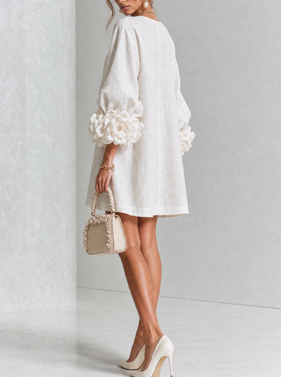 Rosali | Vestido con Rosas en los Puños