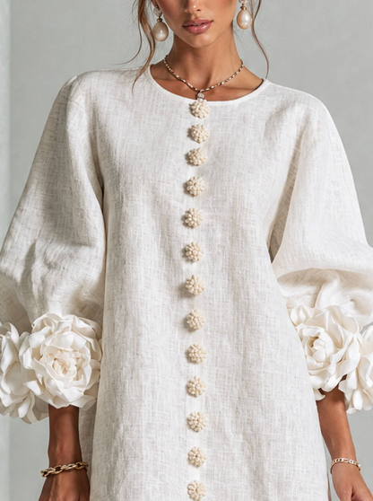 Rosali | Vestido con Rosas en los Puños