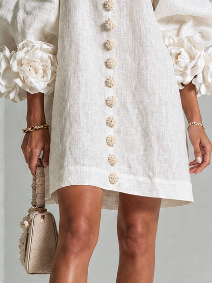 Rosali | Vestido con Rosas en los Puños