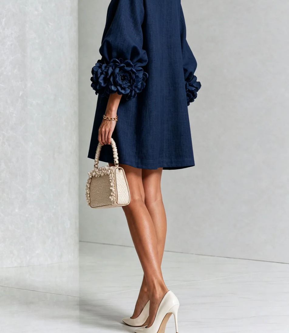 Rosali | Vestido con Rosas en los Puños