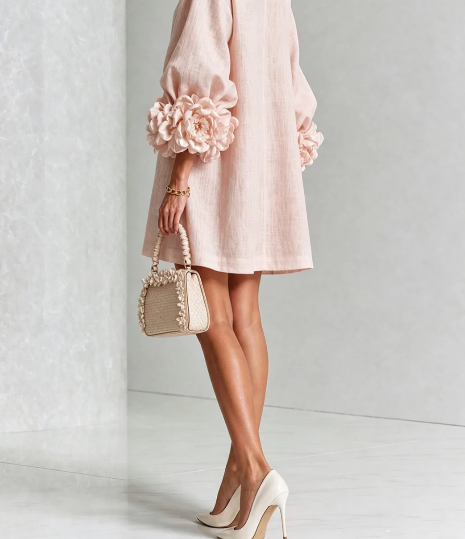 Rosali | Vestido con Rosas en los Puños