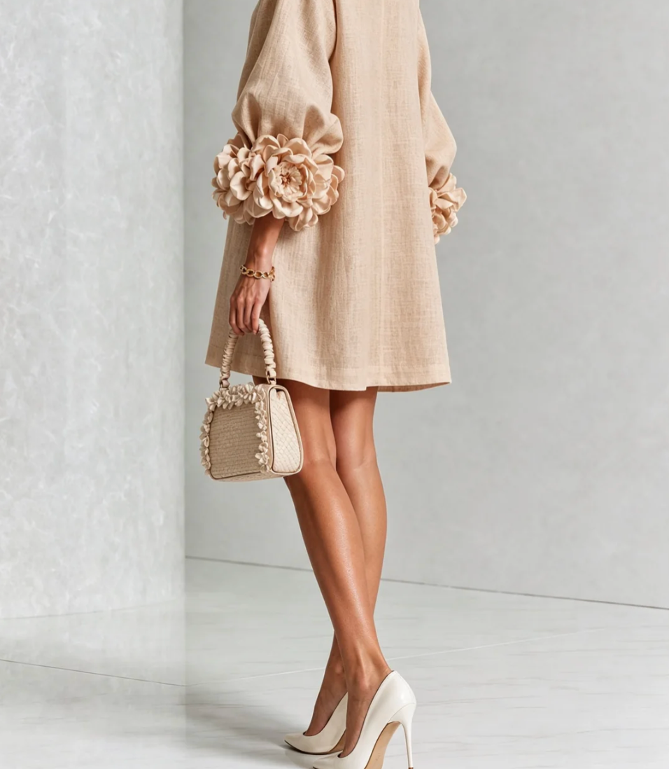 Rosali | Vestido con Rosas en los Puños