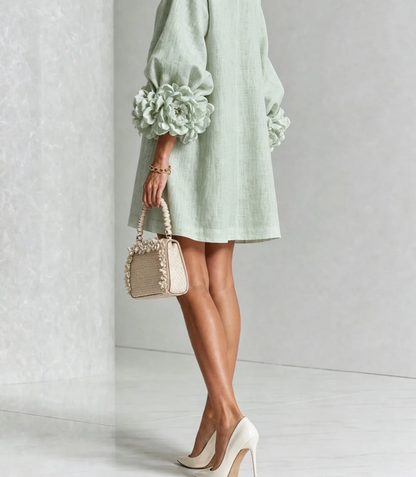 Rosali | Vestido con Rosas en los Puños