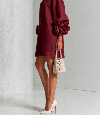 Rosali | Vestido con Rosas en los Puños