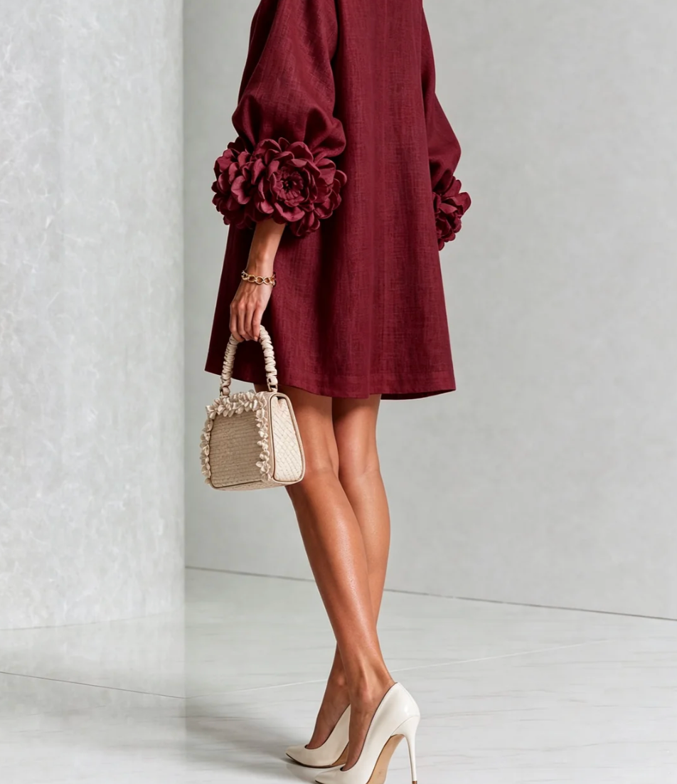 Rosali | Vestido con Rosas en los Puños