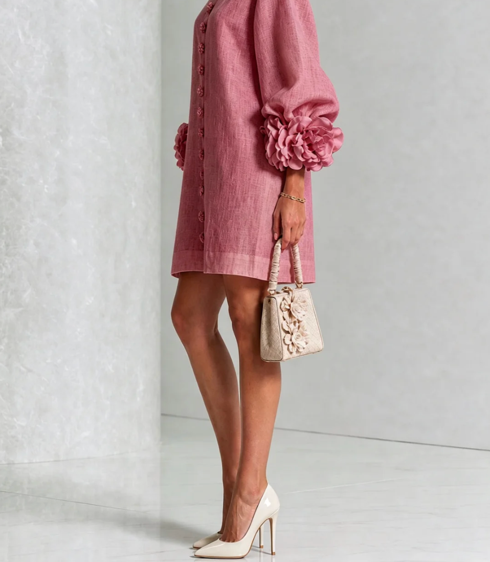 Rosali | Vestido con Rosas en los Puños