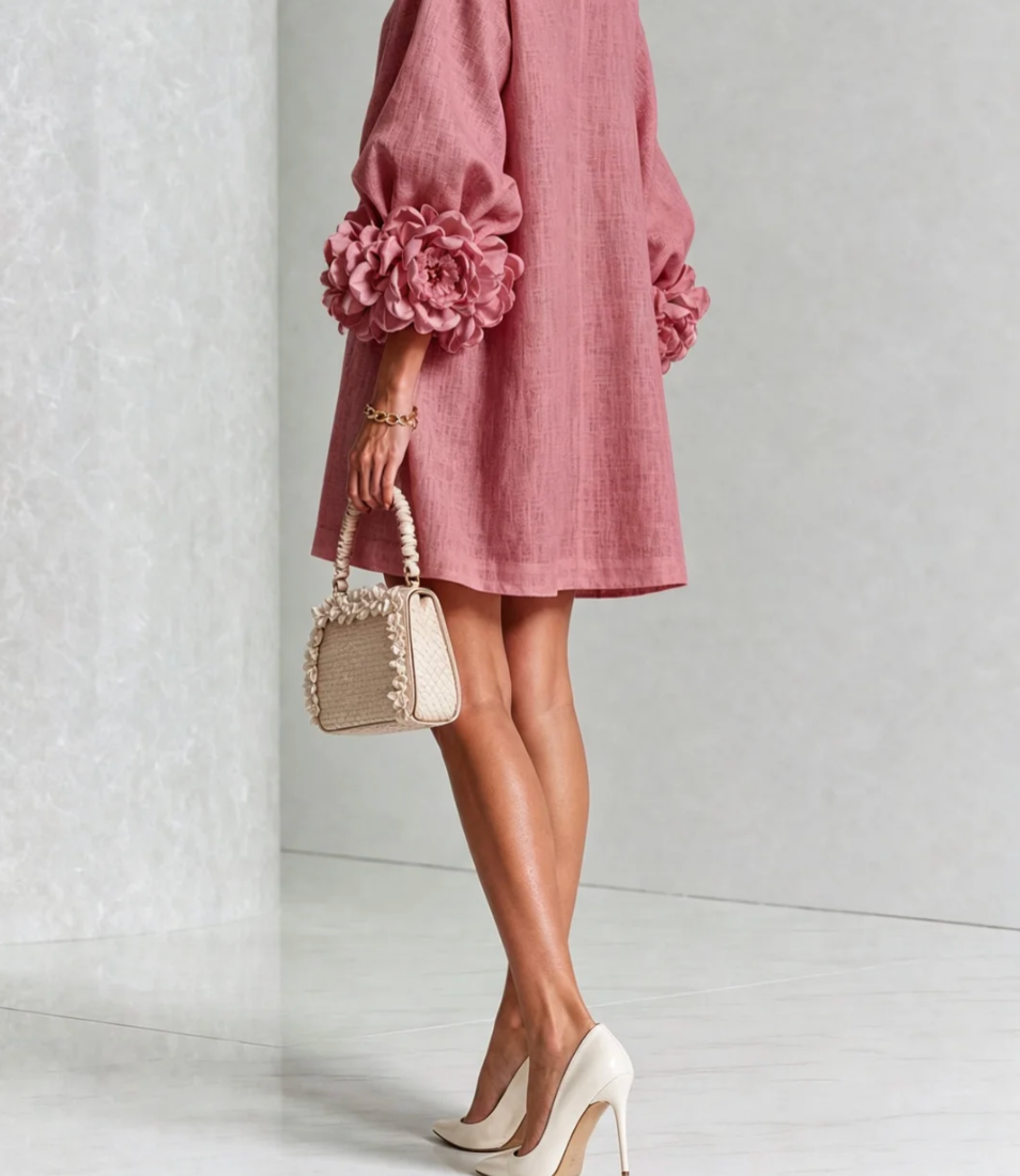Rosali | Vestido con Rosas en los Puños