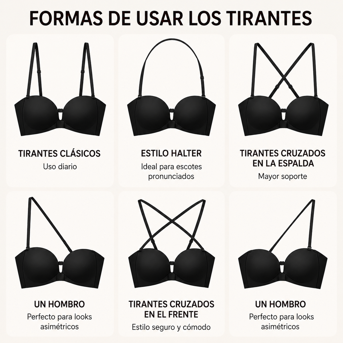 Sujetador Push-Up Invisible Y Antideslizante