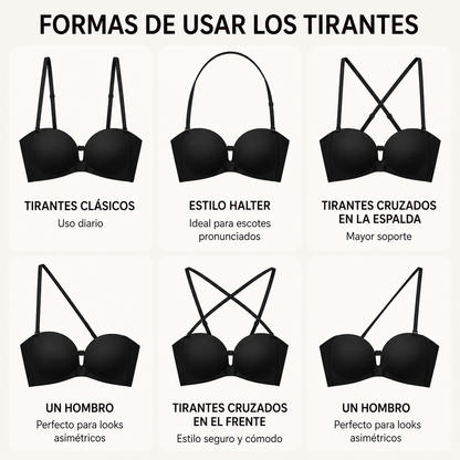 Sujetador Push-Up Invisible Y Antideslizante