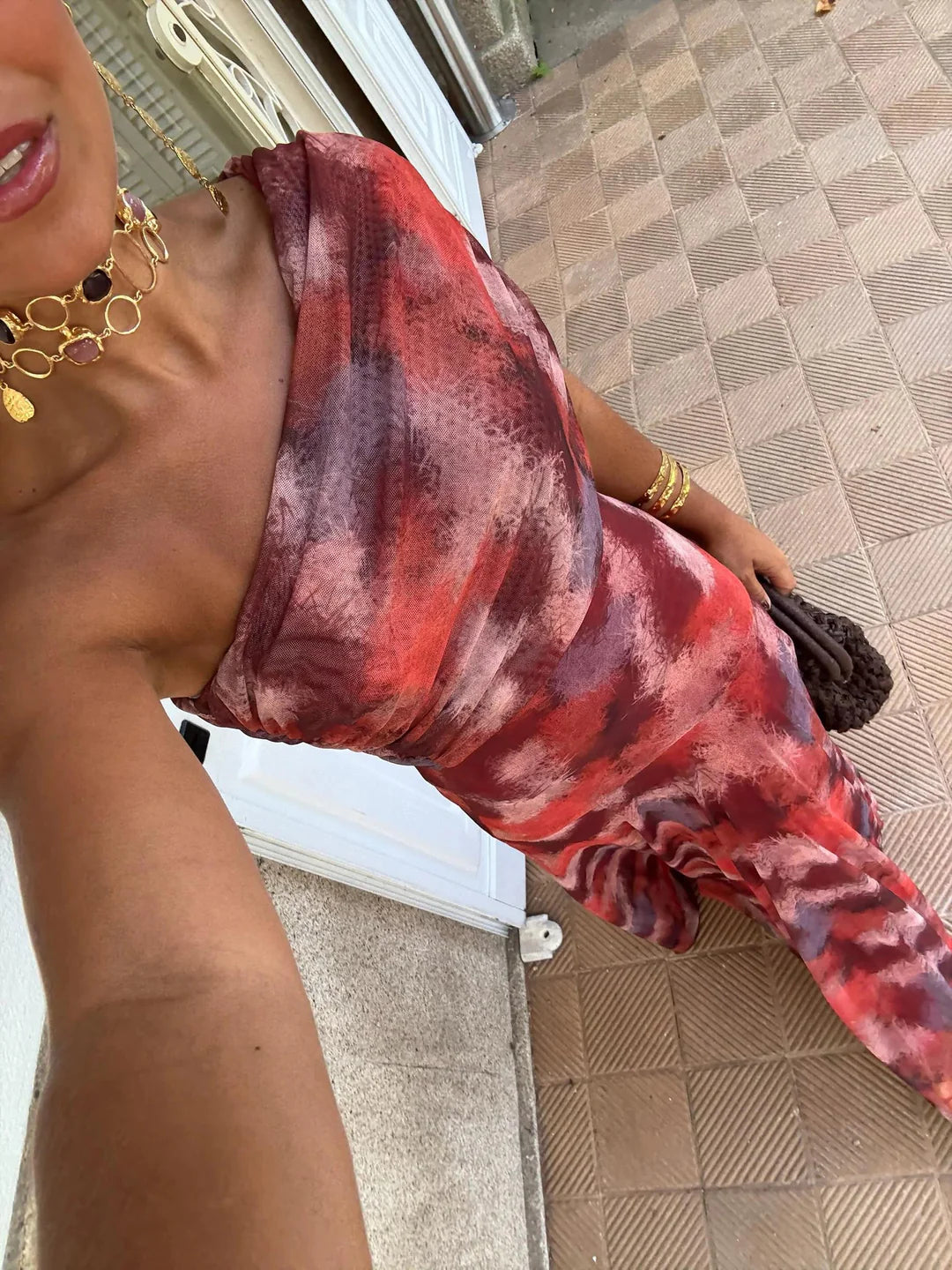 Alessia | Vestido fluido con escote bardot