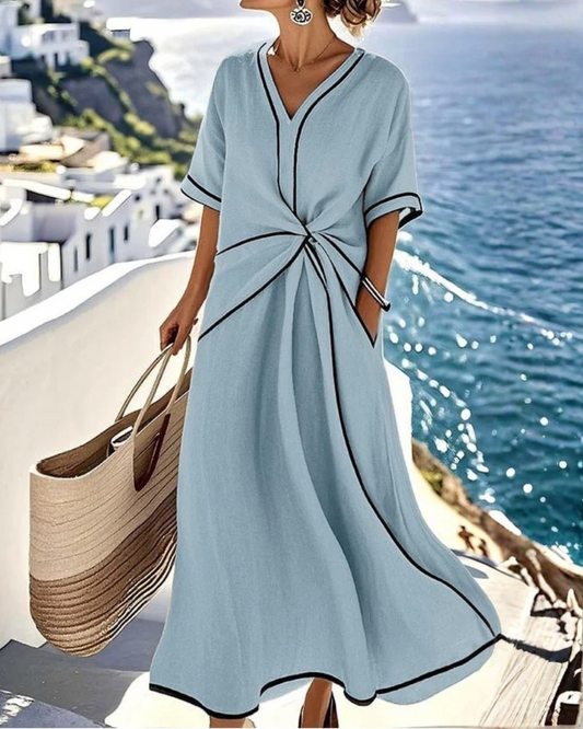 Catalina | Vestido midi fluido con detalle anudado