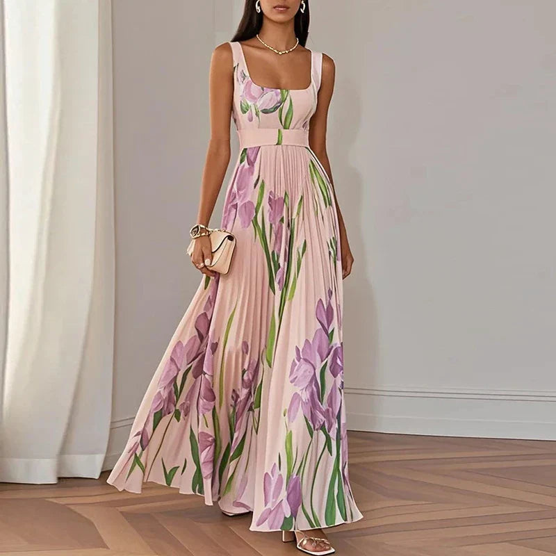 Renata | Vestido maxi floral elegante